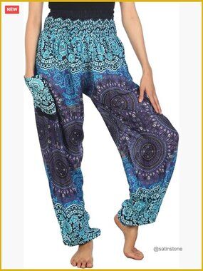 Harem Boho Pants for Women Yoga Lounge Pajama Pants S-4XL